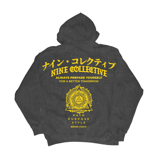 DROP I: PREPARE YOURSELF - Vintage Black Hoodie